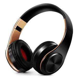 LPT660 Foldable Stereo Bluetooth Headset MP3 Player, Support 32GB TF Card & 3.5mm AUX(Gold Black)