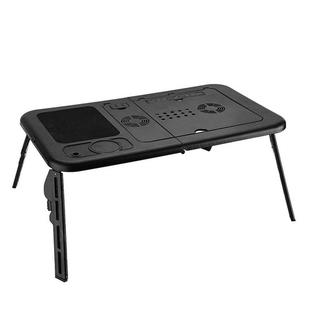 Portable Fold-able Adjustable High Laptop Desk  with Cooling Fan(Black)