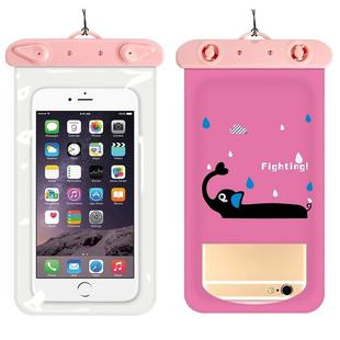10 PCS Girly Heart Thickened Cartoon Phone Waterproof Bag(Pink Elephant)