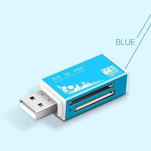 Multi in 1 Memory SD Card Reader for Memory Stick Pro Duo Micro SD,TF,M2,MMC,SDHC MS Card(Blue)