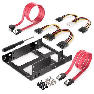 2.5 Inch to 3.5 Inch External HDD SSD Metal Mounting Kit Adapter Bracket With SATA Data Power Cables and Screws
