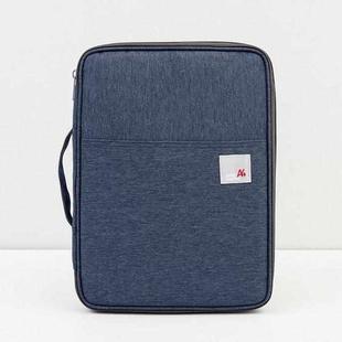 Multi-functional A4 Document Bags Portable Waterproof Oxford Cloth Storage Bag for Notebooks，Size: 33cm*24*3.5cm(Dark Blue)