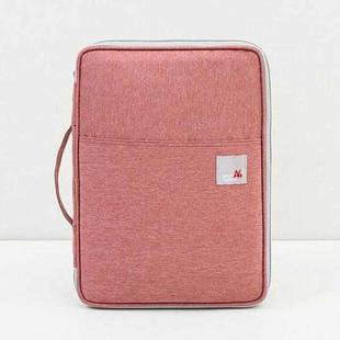 Multi-functional A4 Document Bags Portable Waterproof Oxford Cloth Storage Bag for Notebooks，Size: 33cm*24*3.5cm(Pink)