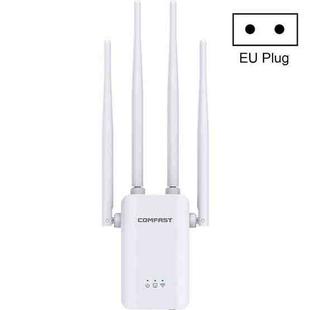 Comfast CF-WR304S 300M 4 Antenna Wireless Repeater High-Power Through-Wall WIFI Signal Amplifier, Specification:EU Plug