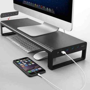 Vaydeer Metal Display Increase Rack Multifunctional Usb Wireless Laptop Screen Stand, Style:L-Top Configuration-Black(2xSplitter+8xUSB3.0)