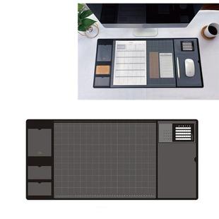Retro Multifunctional Business Office Home Computer Desk Pad PU Mouse Pad(Black)
