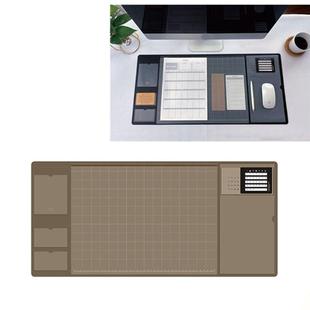 Retro Multifunctional Business Office Home Computer Desk Pad PU Mouse Pad(Brown)