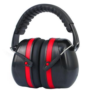 Soundproof Earmuffs Noise-Proof Sleep Earmuffs Industrial Protective Earmuffs Ear Caps(Red Black)