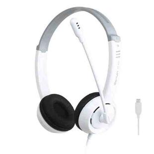 DANYIN DT326 Head-mounted Desktop Computer Children Learning Wire Headset with Microphone, Cable Length:1.8m, Style:USB(White)