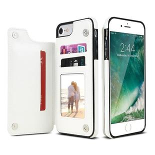 For iPhone XR Retro PU Leather Case Multi Card Holders Phone Case(White)