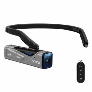 ORDRO EP7 4K Head-Mounted  Auto Focus Live Video Smart Sports Camera, Style:With Remote Control(Silver Black)