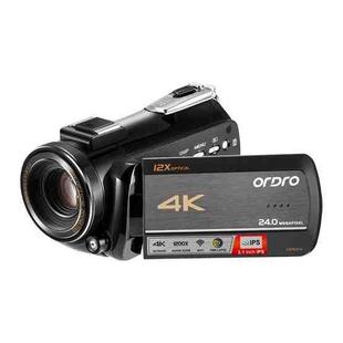 ORDRO AC5 4K HD Night Vision WiFi 12X Optical Zoom Digital Video DV Camera Camcorder, Style:Standard(Black)
