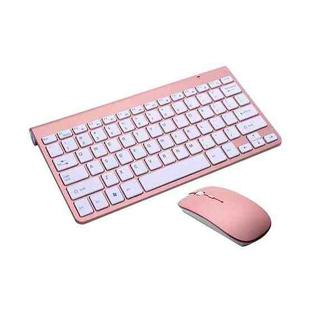 USB External Notebook Desktop Computer Universal Mini Wireless Keyboard Mouse, Style:Keyboard and Mouse Set(Rose Gold)