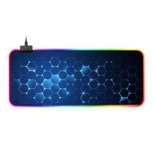 Rubber Gaming Waterproof RGB Luminous Mouse Pad with 14 Kinds of Lighting Effects, Size: 800 x 300 x 4mm(Honeycomb)