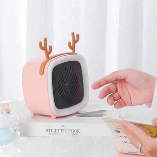 Mini Cute Pet Deer Heater  Student Home Desktop Portable Firearm,CN Plug, Product specifications: Without Light(Pink)