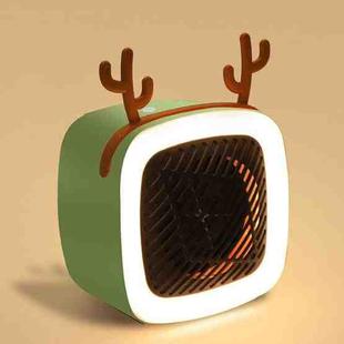 Mini Cute Pet Deer Heater  Student Home Desktop Portable Firearm,CN Plug, Product specifications: With Light(Green)