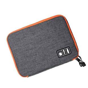 Double Layer Digital Storage Bag Data Cable Finishing Bag Elastic Waterproof Portable Electronic Storage Bag, Size:24x16x3.5cm(Gray)