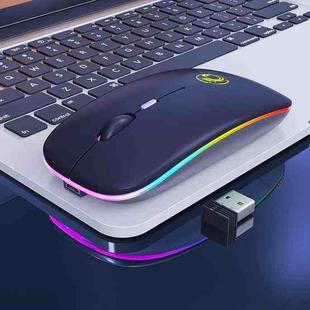 iMICE  E-1300 4 Keys 1600DPI Luminous Wireless Silent Desktop Notebook Mini Mouse, Style:Charging Luminous Edition(Black)