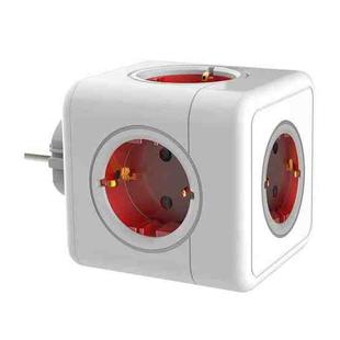 Creative Power Cube Socket Conversion Socket, EU Plug In-line Red