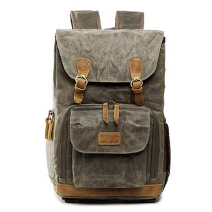 Batik Canvas Waterproof Photography Bag Outdoor Wear-resistant Large Camera Photo Backpack Men for Nikon / Canon / Sony / Fujifilm(Army Green)