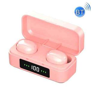 TWS Noise Cancelling In-Ear Digital Display Touch Wireless Bluetooth Earphone(Pink)
