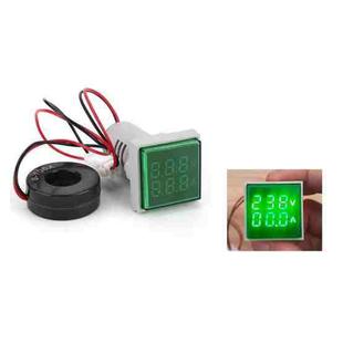 AD16-22FVA Square Signal Indicator Type Mini Digital Display AC Voltage And Current Meter(Green)