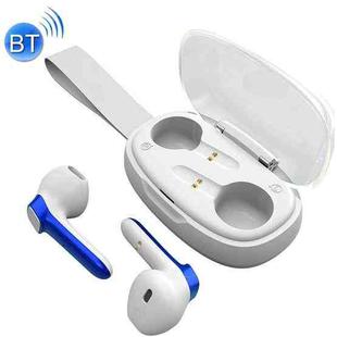 B60 TWS Binaural Digital Display Noise Cancelling Touch Wireless Bluetooth Earphone (White Blue)