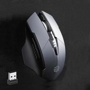 Inphic A1 6 Keys 1000/1200/1600 DPI Home Gaming Wireless Mechanical Mouse, Colour: Gray Wireless+Bluetooth 4.0+Bluetooth 5.0