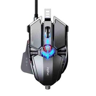 Inphic PG6 9 Keys Macro Definition Gaming USB Luminous Wired Mouse, Cable Length: 1.8 M(Black)
