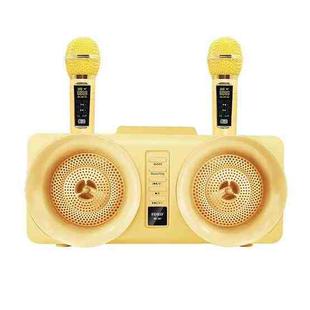 SDRD SD-307 2 in 1 Family KTV Portable Wireless Live Dual Microphone + Bluetooth Speaker(Gold)