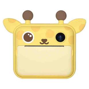 P1 Yellow Fawn No Card Children Polaroid Camera 1200W Front And Rear Dual-Lens Mini Print Photographic Digital Camera Toy
