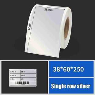 Printing Paper Dumb Silver Paper Plane Equipment Fixed Asset Label for NIIMBOT B50W, Size: 38x60mm Silver