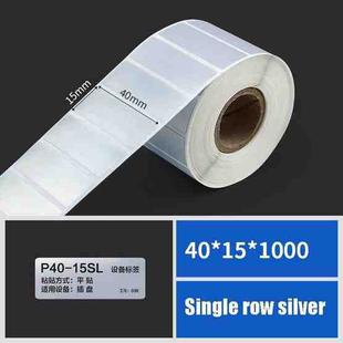 Printing Paper Dumb Silver Paper Plane Equipment Fixed Asset Label for NIIMBOT B50W, Size: 40x15mm Silver