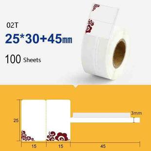 2 PCS Jewelry Tag Price Label Thermal Adhesive Label Paper for NIIMBOT B11 / B3S, Size: 02T Auspicious Cloud Red 100 Sheets