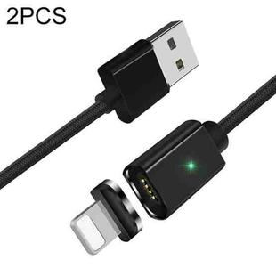 2 PCS ESSAGER Smartphone Fast Charging and Data Transmission Magnetic Cable with 8 Pin Magnetic Head, Cable Length: 1m(Black)