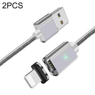 2 PCS ESSAGER Smartphone Fast Charging and Data Transmission Magnetic Cable with 8 Pin Magnetic Head, Cable Length: 1m(Silver)