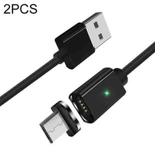2 PCS ESSAGER Smartphone Fast Charging and Data Transmission Magnetic Cable with Micro USB Magnetic Head, Cable Length: 2m(Black)