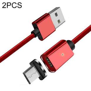 2 PCS ESSAGER Smartphone Fast Charging and Data Transmission Magnetic Cable with Micro USB Magnetic Head, Cable Length: 2m(Red)