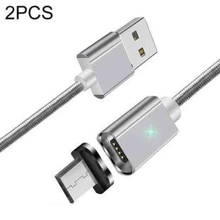 2 PCS ESSAGER Smartphone Fast Charging and Data Transmission Magnetic Cable with Micro USB Magnetic Head, Cable Length: 1m(Silver)