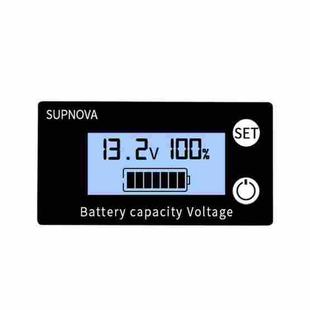 SUPNOVA DC 8-100V Battery Capacity Indicator Voltmeter Voltage Gauge,Style: Blue +Alarm + Temperature