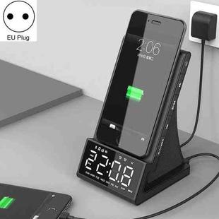 X7 Multifunctional Wireless Charging Bluetooth Speaker with Alarm Clock & Radio & Remote Control, Specification: EU Plug