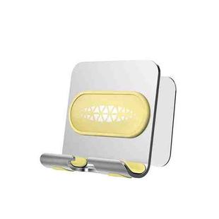 2 PCS Wall-Mounted Mobile Phone Holder Creative Sticking Multifunctional Storage Rack, Colour: Metal Silver+Yellow B10