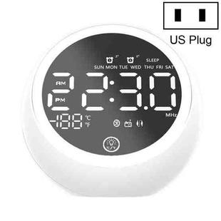 X10 Multifunctional Bluetooth Speaker LED Night Light Alarm Clock Bluetooth Speaker, Support TF Card & AUX & FM Radio, Specification: US Plug(White)