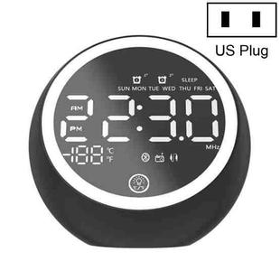 X10 Multifunctional Bluetooth Speaker LED Night Light Alarm Clock Bluetooth Speaker, Support TF Card & AUX & FM Radio, Specification: US Plug(Black)