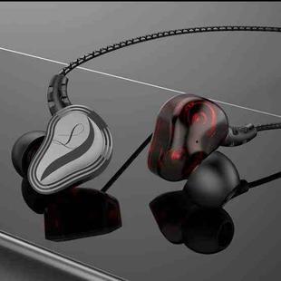 D2000 3.5mm Double-moving Coil Wire-controlled In-ear Sports Gaming Wired Earphone(Gray)