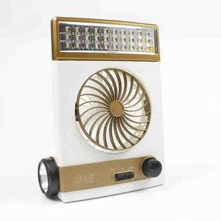 Four-In-One Solar Fan With Lamp Flashlight Function,CN Plug(Golden)