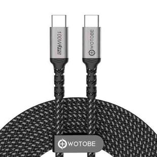 2 PCS WOTOBE PD100W 5A Type-C to Type-C Fast Charging Data Cable With E-Mark Chip, Model: 3m(Black)