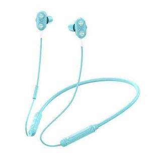Bluetooth Earphone Sports Liquid Silicone Hanging Neck Headset Heavy Bass Stereo Earphone(Crystal Blue)