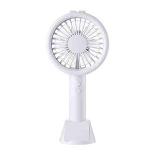 TF02 Handheld Desk Lamp Fan Mini Portable USB Mobile Phone Holder Fan(White)