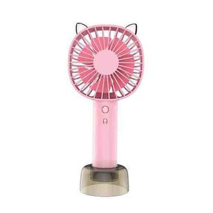 LM-18 Handheld Desktop Portable USB Base Small Fan(Pink)